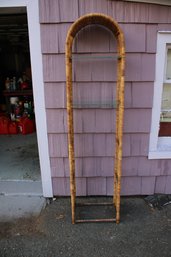 Vintage Mid Century Rattan Storage Unit With Five Glass Shelves - Lot Three See Description