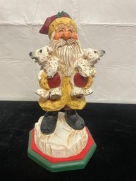 David Frykman Music Box Santa Holding Polar Bear Cubs Xmas Figurine