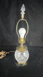 Brass And Cut Glass Table Lamp