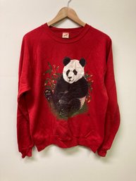 Vintage Sweatshirt With Bear Design Size Xl