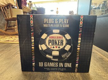 Plug & Play Multi Player TV Game World Series Of Poker 10 Games In One In Original Box.  GS/D4