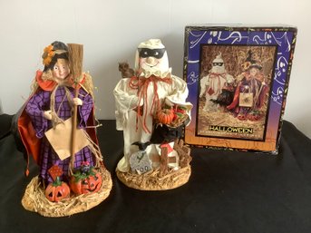 Halloween Fabric Mache Figurines