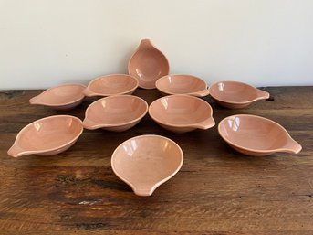 Set Of Ten MCM Russel Wright Steubenville Coral Pink Bowls