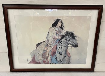 Large Framed Watercolor 'Brave Horse' - Carol Grigg
