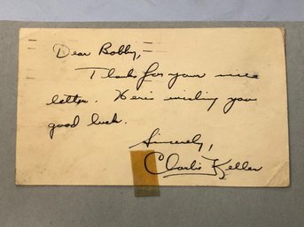 Genuine / Authentic CHARLIE KELLER Autograph / Signature - Played For New York Yankees (1939-1952) - Nice !