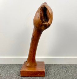 Vintage Hand Carved Abstract Wooden Sculpture