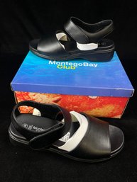 Motego Bay Club Black Sandals Size 7.5 W