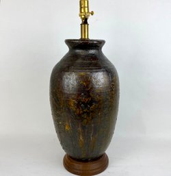 Large Studio Ceramic Lamp With Heavy Glaze