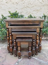 Set Of 4 Solid Wood Nesting Tables