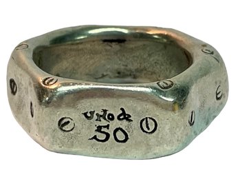 Chunky Uno De 50 Silver Ring