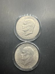 2 Eisenhower Dollars 1971, 1976