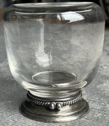 Vintage HIRSCH STERLING SILVER And Glass Goblet- Heavy Silver Base