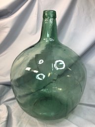Very Nice VIRESA Dark Green Demijohn Bottle - Very Pretty Color - 17' X 12' No Damage Or Cracks - Nice Piece