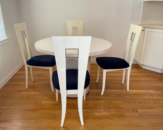 MCM Round Table With Four Ello Furniture High Back Chairs