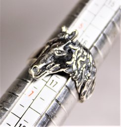 Fine Detailed Sterling Silver Horse Head Ring Size 6