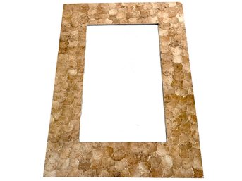 Large Rectangular Mirror With Abalone Shell Frame