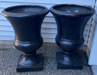 Pair Of  Molded Fiberglass Urn Planters