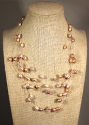 Genuine Cultured Pearl Multi Strand Necklace