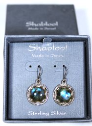 Pair Fine Sterling Silver Pierced Earrings Shablool Israeli Labradorite