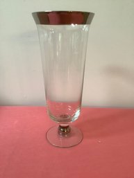 Crystal Vase With Sterling Trim