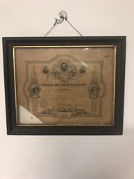 Framed State Of Connecticut Vintage Military Print Out