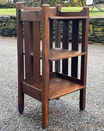 An Early 20th Century Oak Short Magazine Stand By The Stickley Brothers, #4600