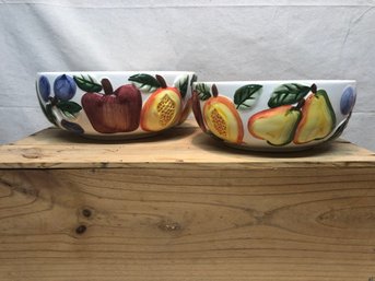 2 Colorful Fruit Bowls