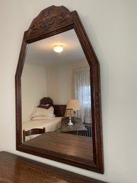 Vintage Carved Oak, Feudal Oak ? Mirror.