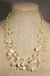 Fine Cultured Pearl Multi Strand Choker Size Necklace