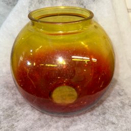 Beautiful Amberina Glass Globe For Oil Lamp