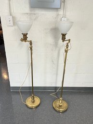 Pair Of Vintage Brass Floor Lamps