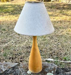A Mid-century Wood Lamp (needs Replacement Shade)