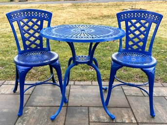 A Vintage Cast Aluminum Outdoor Bistro Set - Recently Restored