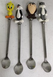 1997 Set Of 4 Looney Tunes Ice Cream 8 1/2 Spoons
