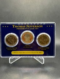 2007 3 Coin Set Presidential Thomas Jefferson