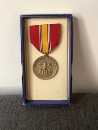 Medal Set National Defense Service Pendant With Suspension, Ribbon And Service Ribbon