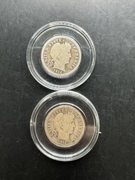 2 Barber Silver Dimes 1912, 1912-D