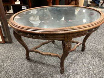 Glass Top Antique Table