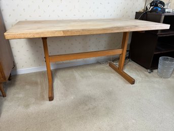 Mid-Century Butcher Block Top Desk