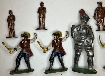Vintage Lot Toy Lead Figures - Knight - Swashbucklers W Swords - Medieval Ancient Warriers - Hindu Goddess