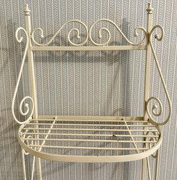 Vintage Forged Metal Painted Storage Rack