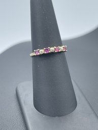Multiple Ruby & Diamond Ring In 10k Yellow Gold
