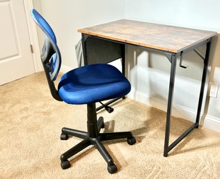 Wood And Metal Desk With Chair - # 2 Of 2