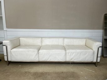 Stunning Le Corbusier Inspired White Leather Couch
