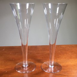 Pair Elegant TIFFANY & Co Champagne Flutes - SUPER Delicate - Very Nice Quality That You Can Feel ! WOW