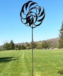 A Large Vintage Art Metal Windmill Lawn Ornament