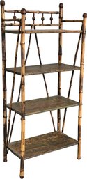 An Antique Rattan Etagere, C. 1920's