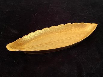 Gold Leaf Dish With Handle