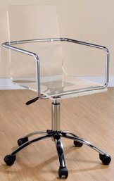 Great Lucite Desk Chair On Wheels