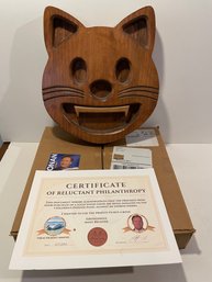 Conan O'Brien's  Hand Crafted Wooden Cat Emoji  , Made By Nick Offerman.